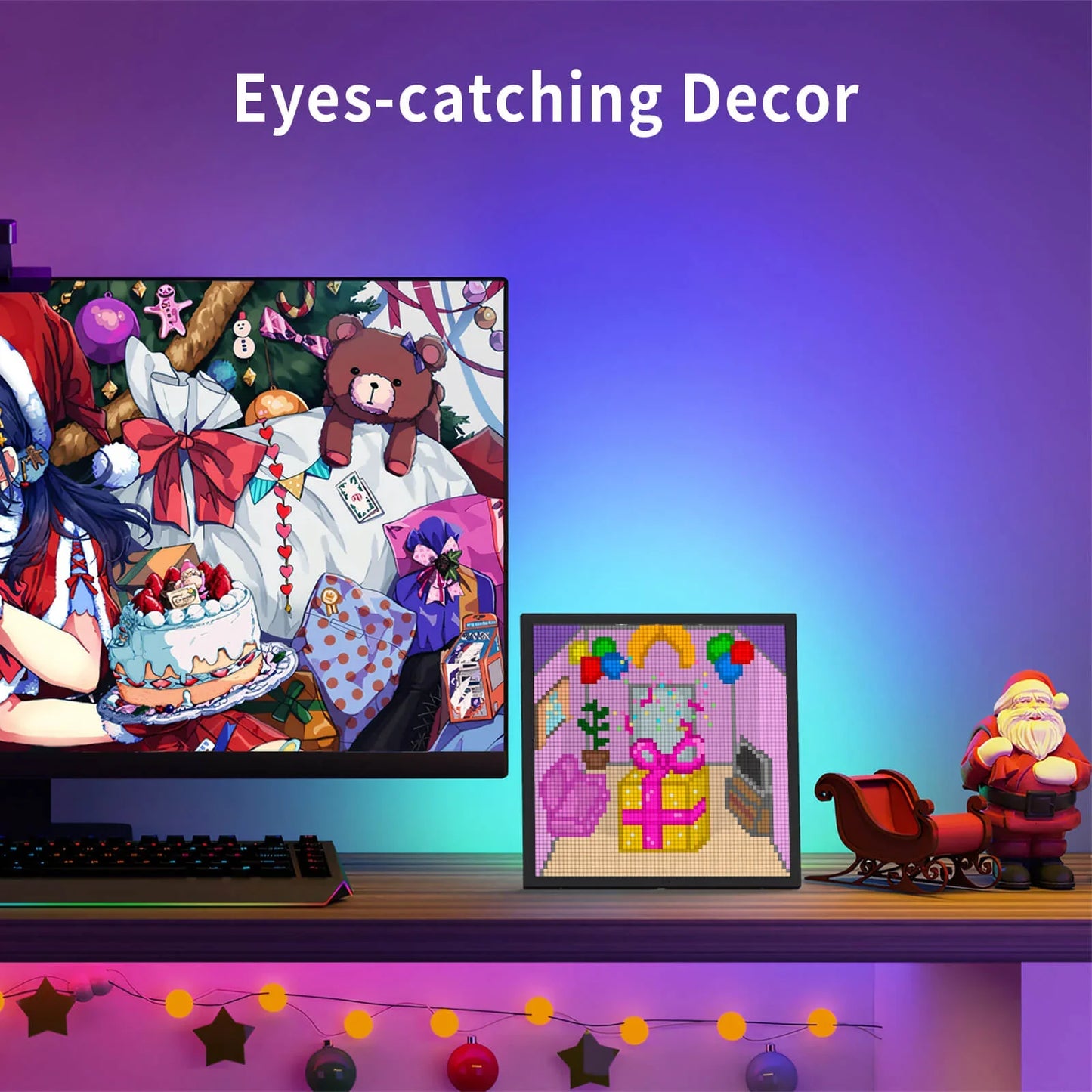 شاشة Divoom Pixoo64 LED بحجم 64 × 64 بكسل - عداد الوسائط الاجتماعية