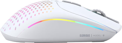 ماوس الألعاب اللاسلكي Glorious Model O 2 - 68 جرام، 2.4 جيجا هرتز وبلوتوث، مستشعر 26 كيلو، RGB، أسود