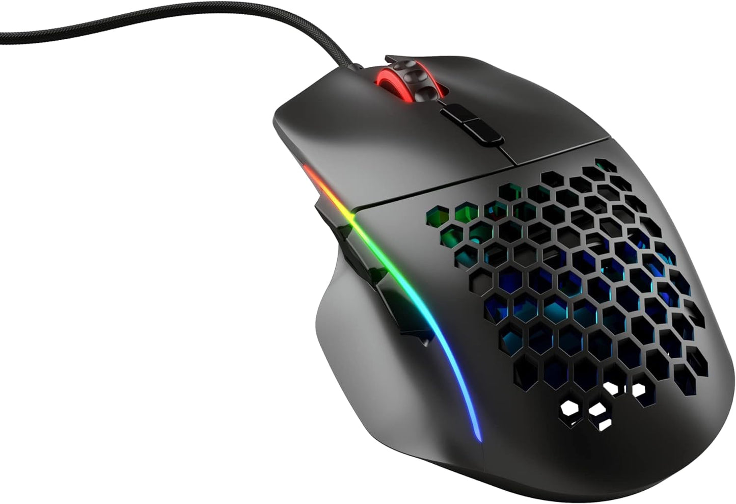 ماوس ألعاب سلكي طراز Glorious Gaming Model I - ضوء فائق 69 جرام، زرين قابلين للتبديل، RGB، أقدام PTFE، 9 أزرار قابلة للبرمجة، مسند إبهام جانبي - أسود