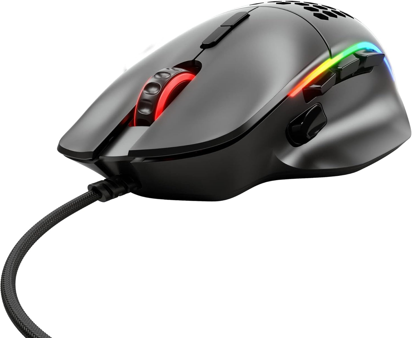 ماوس ألعاب سلكي طراز Glorious Gaming Model I - ضوء فائق 69 جرام، زرين قابلين للتبديل، RGB، أقدام PTFE، 9 أزرار قابلة للبرمجة، مسند إبهام جانبي - أسود