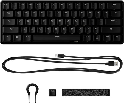 HyperX Alloy Origins Core PBT - لوحة مفاتيح ميكانيكية للألعاب TKL، أغطية مفاتيح PBT، إضاءة RGB، هيكل مدمج من الألومنيوم، قابل للتخصيص مع HyperX NGENUITY، ذاكرة مدمجة - مفتاح HyperX Tactile Aqua (صندوق مفتوح)