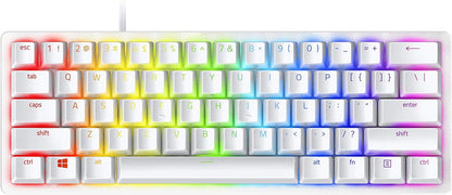 لوحة مفاتيح Razer Huntsman Mini 60% - مفاتيح بصرية خطية، Chroma RGB، Mercury White