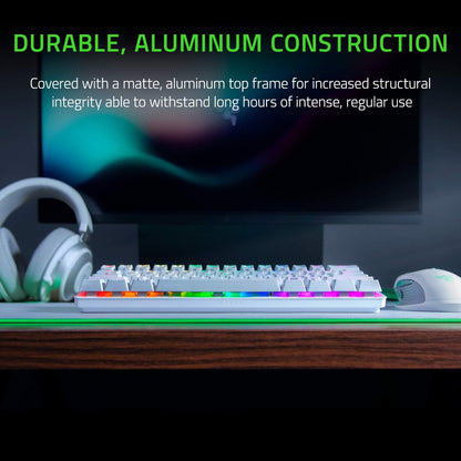 لوحة مفاتيح Razer Huntsman Mini 60% - مفاتيح بصرية خطية، Chroma RGB، Mercury White