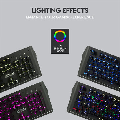 لوحة مفاتيح MK885 Optimax RGB الضوئية