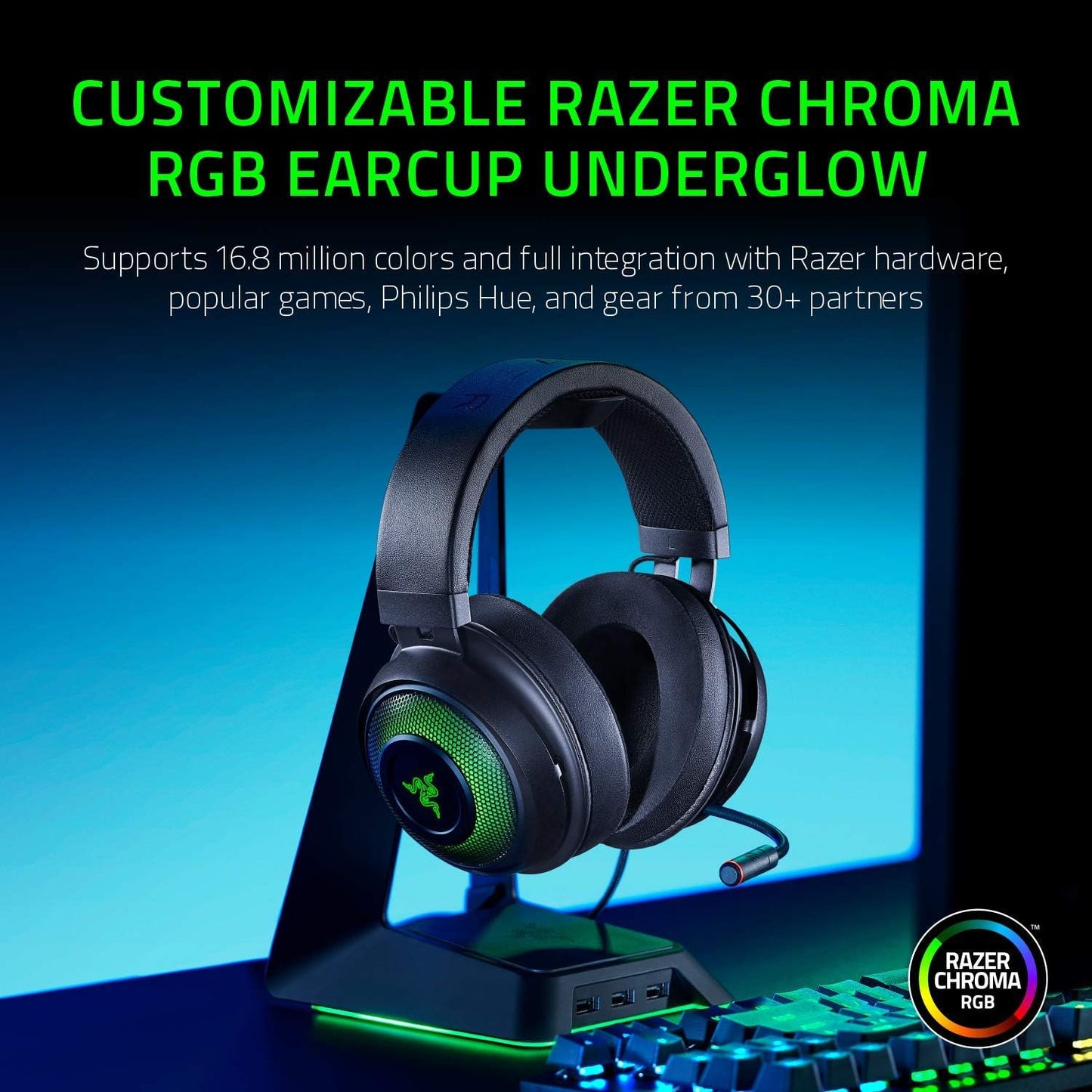 سماعة الألعاب Razer Kraken Ultimate USB للكمبيوتر الشخصي وPS4 وSwitch