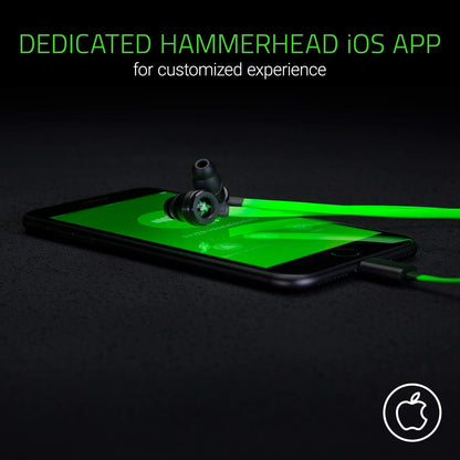 سماعات Razer Hammerhead للأذن لأجهزة iOS - خضراء