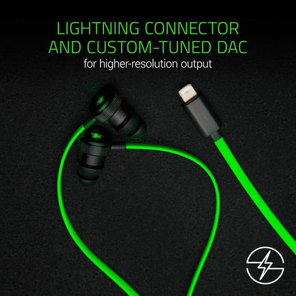 سماعات Razer Hammerhead للأذن لأجهزة iOS - خضراء