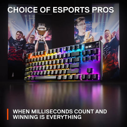 لوحة مفاتيح الألعاب SteelSeries Apex Pro TKL HyperMagnetic - تشغيل قابل للتعديل - Esports Tenkeyless - شاشة OLED - RGB - أغطية مفاتيح PBT - USB-C