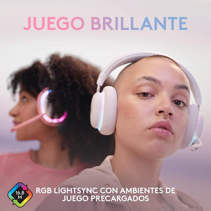 سماعة الألعاب اللاسلكية Logitech G735، إضاءة LIGHTSYNC RGB قابلة للتخصيص، بلوتوث، 3.5 ملم Aux متوافقة مع أجهزة الكمبيوتر الشخصية والأجهزة المحمولة وميكروفون قابل للفصل - White Mist