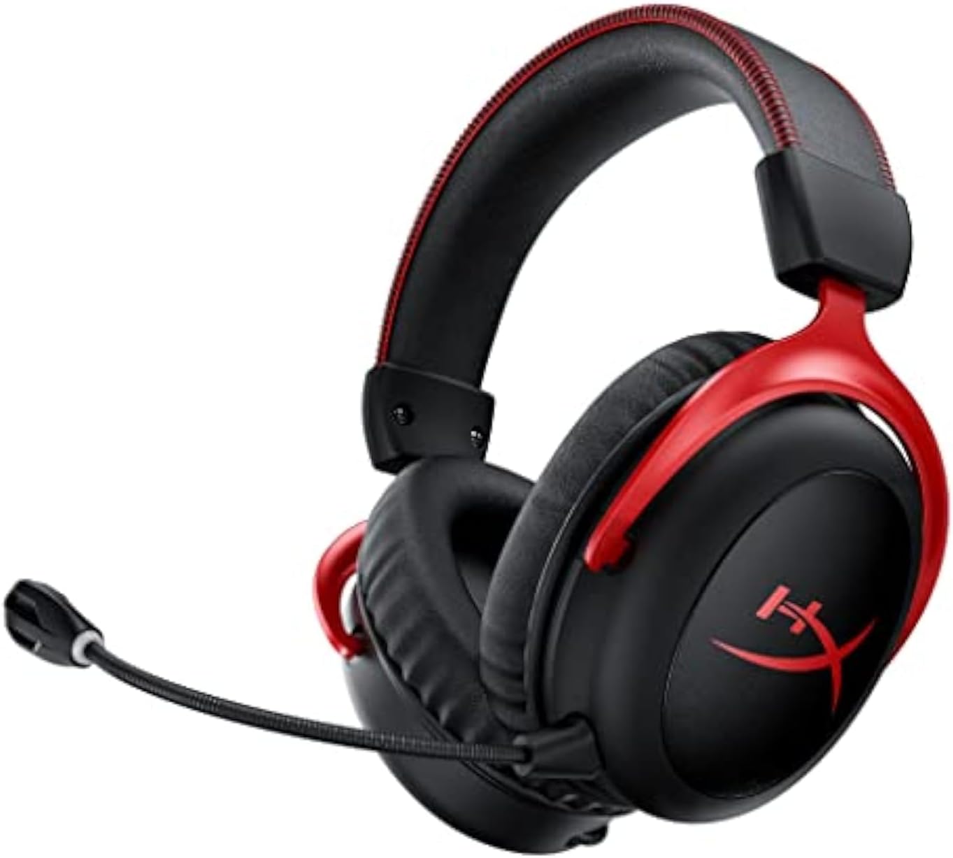 HyperX Cloud II Wireless - سماعة ألعاب للكمبيوتر الشخصي، PS5، PS4، بطارية طويلة الأمد تصل إلى 30 ساعة، سماعة الرأس DTS®: X®Spatial Audio، رغوة الذاكرة، ميكروفون قابل للفصل لإلغاء الضوضاء مع مراقبة الميكروفون