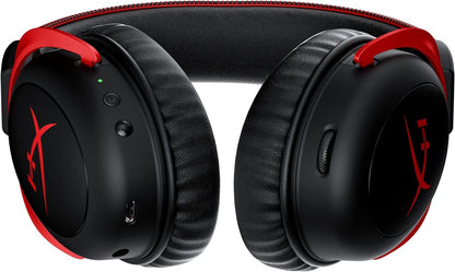 HyperX Cloud II Wireless - سماعة ألعاب للكمبيوتر الشخصي، PS5، PS4، بطارية طويلة الأمد تصل إلى 30 ساعة، سماعة الرأس DTS®: X®Spatial Audio، رغوة الذاكرة، ميكروفون قابل للفصل لإلغاء الضوضاء مع مراقبة الميكروفون