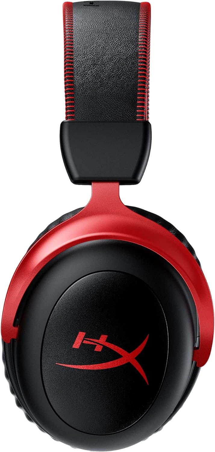 HyperX Cloud II Wireless - سماعة ألعاب للكمبيوتر الشخصي، PS5، PS4، بطارية طويلة الأمد تصل إلى 30 ساعة، سماعة الرأس DTS®: X®Spatial Audio، رغوة الذاكرة، ميكروفون قابل للفصل لإلغاء الضوضاء مع مراقبة الميكروفون