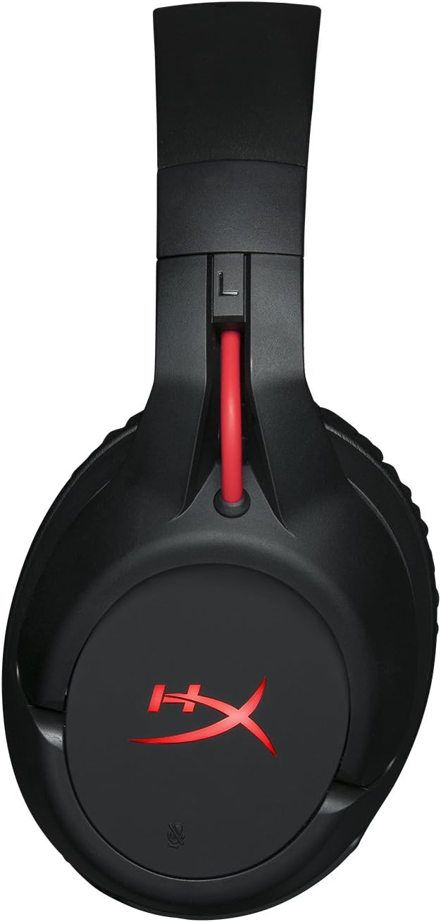 HyperX Cloud Flight (صندوق مفتوح) - سماعة ألعاب لاسلكية، بطارية طويلة الأمد تصل إلى 30 ساعة، ميكروفون قابل للفصل لإلغاء الضوضاء، ضوء LED أحمر، رغوة ذاكرة مريحة، تعمل مع الكمبيوتر الشخصي، PS4 وPS5