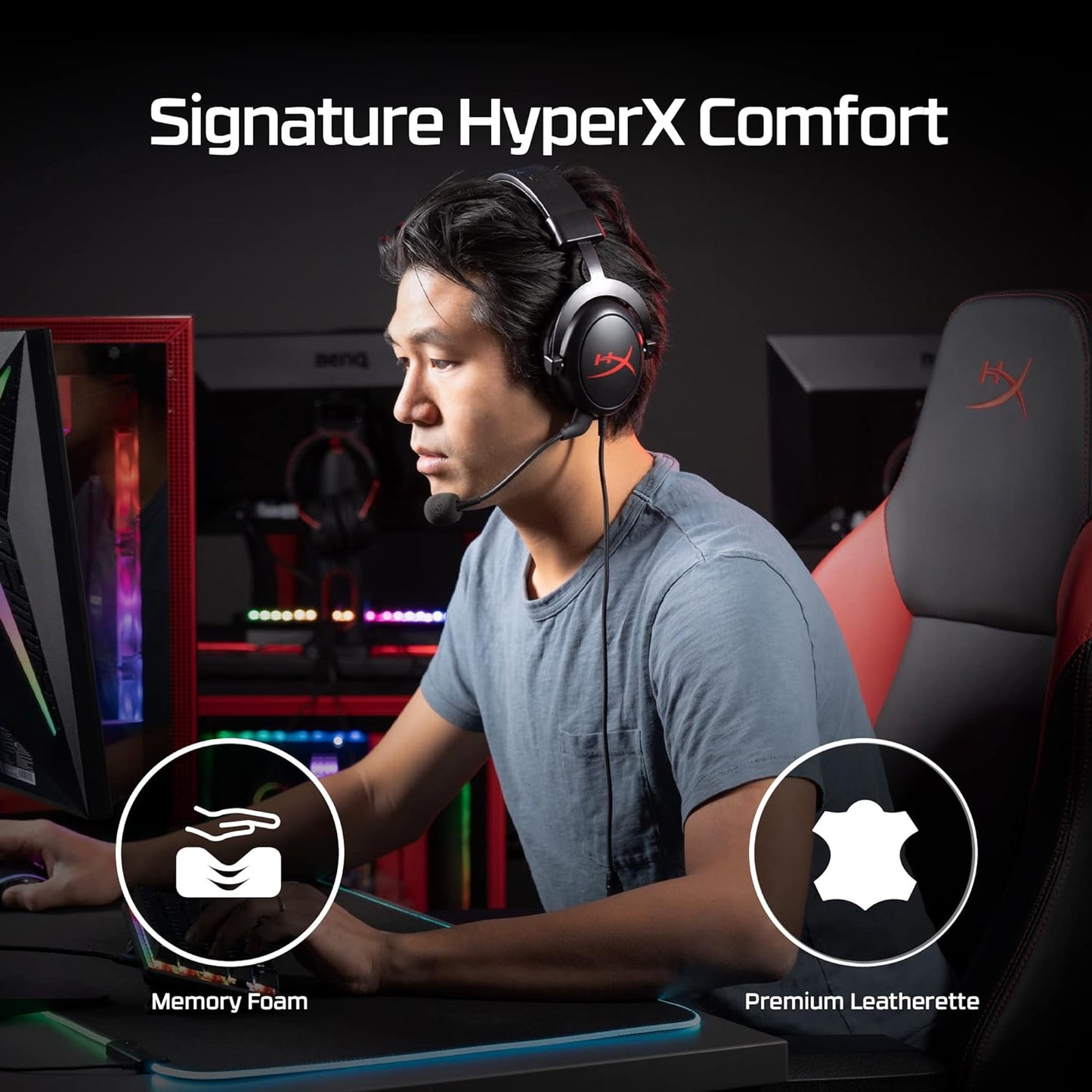 HyperX - سماعة رأس Cloud Core Wired DTS: سماعة رأس X للألعاب للكمبيوتر الشخصي وXbox X|S وXbox One - أسود