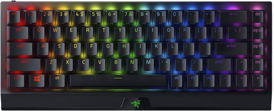 لوحة مفاتيح الألعاب الميكانيكية اللاسلكية Razer BlackWidow V3 Mini 65%: HyperSpeed Wireless - مفاتيح اللمس والنقر الخضراء - أغطية مفاتيح Doubleshot ABS - عمر البطارية 200 ساعة