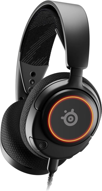 سماعة الألعاب SteelSeries Arctis Nova 3 - متعددة المنصات، ميكروفون ClearCast، أسود