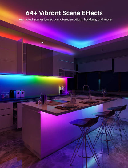 Govee RGBIC Pro LED Strip Lights H619A، شرائط LED ذكية متغيرة الألوان 5 أمتار، تعمل مع Alexa وGoogle، DIY مجزأة، مزامنة الموسيقى، WiFi والتحكم في التطبيقات، أضواء LED لغرفة المعيشة وغرفة النوم والسقف