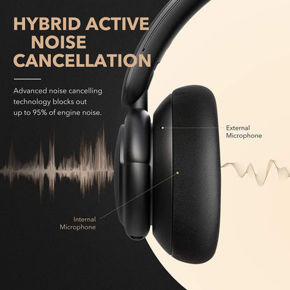 سماعات Soundcore من Anker Life Q30 Hybrid Active إلغاء الضوضاء مع أوضاع متعددة، صوت عالي الدقة، EQ مخصص عبر التطبيق، وقت تشغيل 40 ساعة، ملاءمة مريحة، بلوتوث، اتصال متعدد النقاط