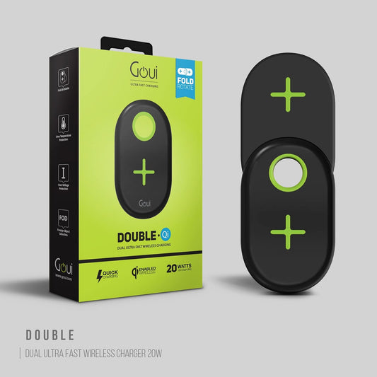 Goui Double، شاحن لاسلكي مزدوج فائق السرعة 20 واط