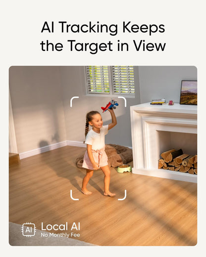 كاميرا eufy Security الداخلية S350، كاميرات مزدوجة، كاميرا أمان بدقة 4K UHD مع تكبير 8× و360 درجة PTZ، الذكاء الاصطناعي البشري/الحيوانات الأليفة، مثالية لمراقبة الأطفال//أمن المنزل، شبكة Wi-Fi 6 ثنائية النطاق، التوصيل