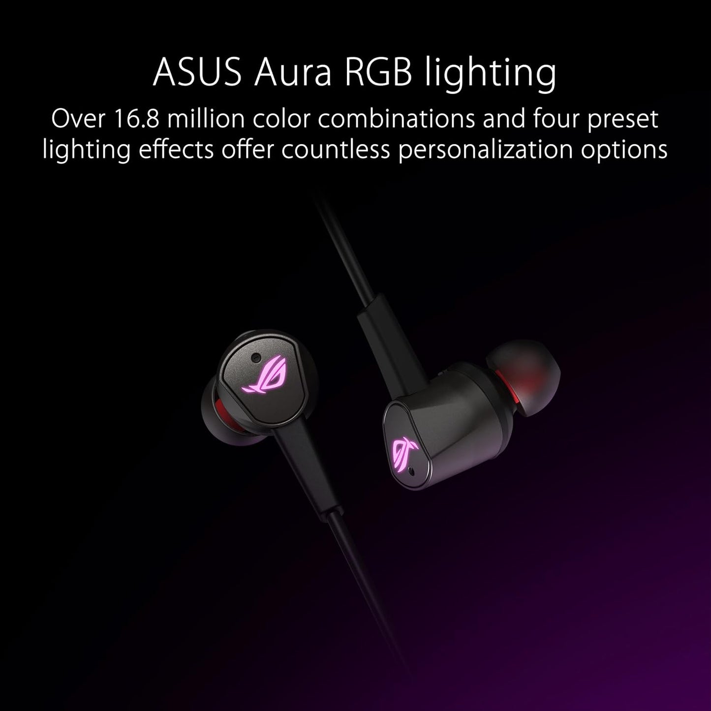 سماعات الألعاب ASUS ROG Cetra II داخل الأذن | سماعات أذن، ميكروفون، ANC، USB-C، إضاءة Aura Sync RGB، حقيبة سفر مجمعة، أطراف سيليكون، متوافقة مع الكمبيوتر المحمول، Switch، هاتف ROG والأجهزة الذكية