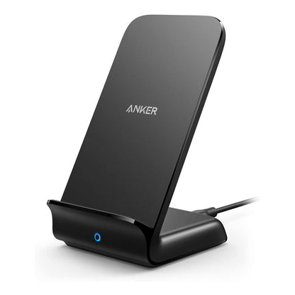 شاحن Anker اللاسلكي، حامل PowerWave 7.5 مع مروحة تبريد داخلية، 7.5 واط لهاتف iPhone 11، 11 Pro، 11 Pro Max، Xs Max، XR، XS، X، 8، 8 Plus، 10 واط لهاتف Galaxy S10 S9، Note 10 (مع سريع محول الشحن)