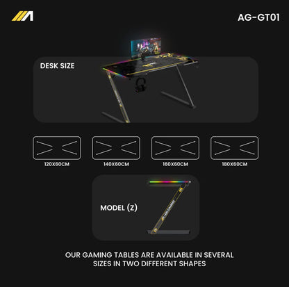 مكتب ألعاب AGGT (على شكل حرف Z) - 140 سم
