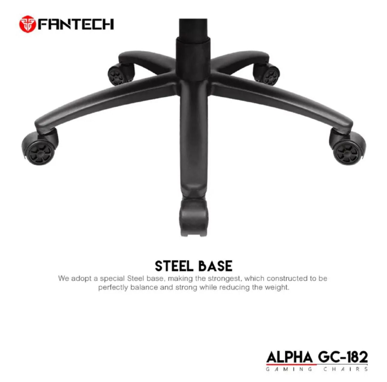 كرسي الألعاب Fantech GC182 GC-182 Alpha Racing Style باللون الأحمر