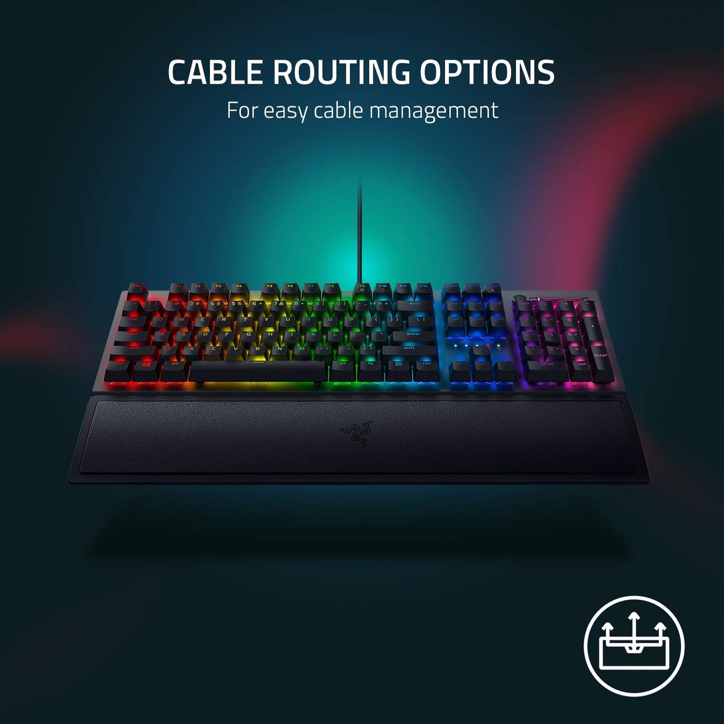 لوحة مفاتيح الألعاب الميكانيكية Razer BlackWidow V3: مفاتيح ميكانيكية خضراء - تعمل باللمس والنقر - إضاءة Chroma RGB - عامل شكل مضغوط - وظائف ماكرو قابلة للبرمجة - أسود كلاسيكي